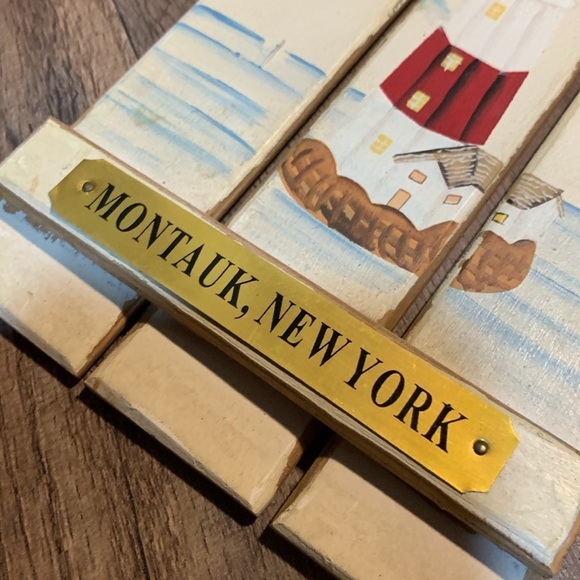 Montauk, New York Lighthouse Wall Decor Vintage 1980s Coastal Nautical Decor - Picture 6 of 10